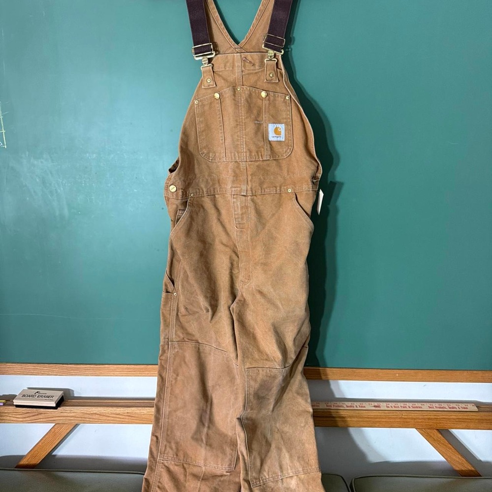 Vintage 2006 Carhartt Double Knee Overalls Brown R01 BRN 38x30 Workwear Pants